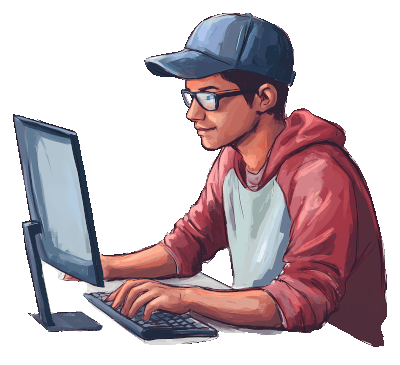 Homme qui travaille sur un ordinateur