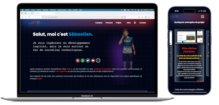 Capture d'écran du portfolio